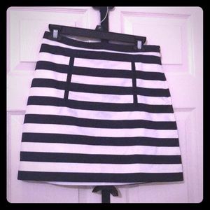 Navy and White striped Skirt